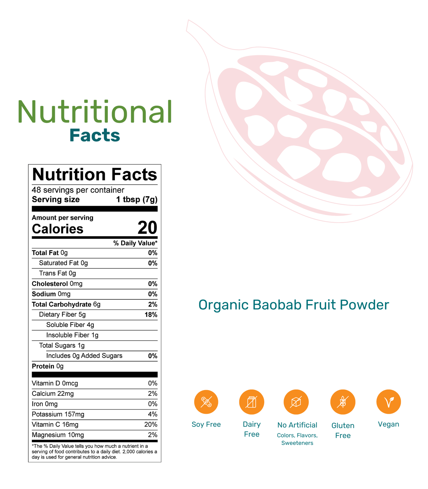 TIIGA Baobab Boost | Organic Baobab Fruit Prebiotic Fiber