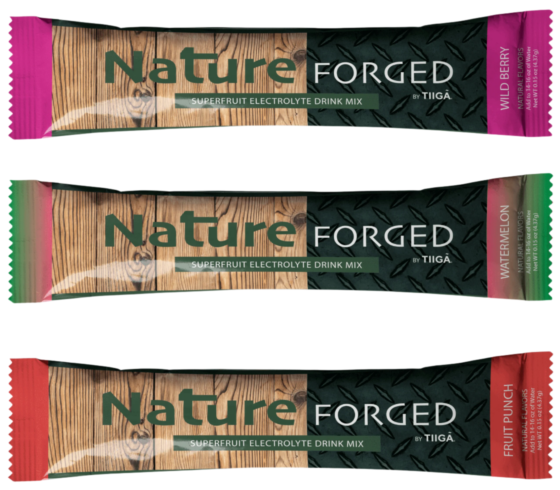 Nature Forged Zero Sugar Electrolyte Powder Drink Mix with Organic Baobab Fruit - 3 Flavor Variety Pack