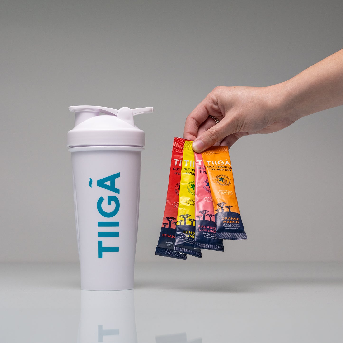 Tiiga White Shaker Bottle