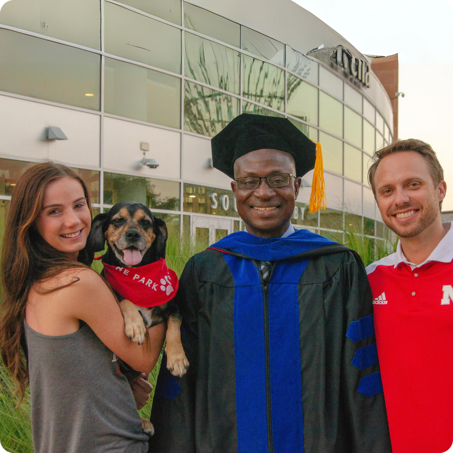 Katy, Jeff, and Harrouna — where it started, at Nebraska