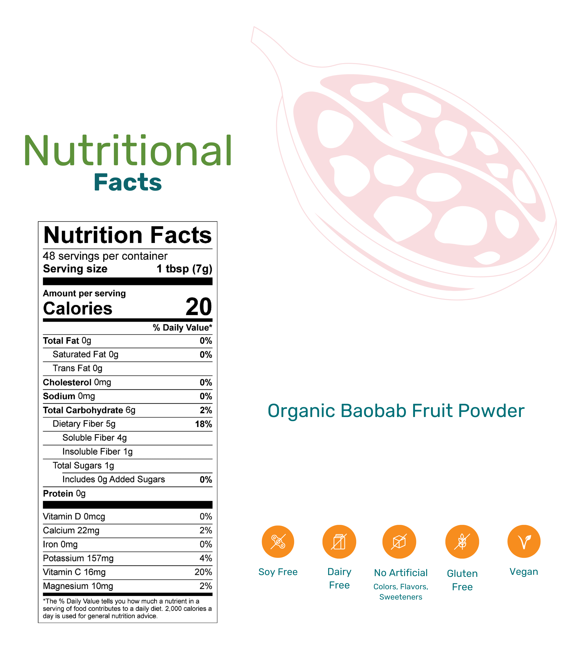 TIIGA Baobab Boost | Organic Baobab Fruit Prebiotic Fiber