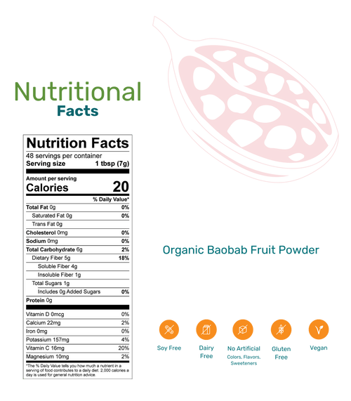 TIIGA Baobab Boost | Organic Baobab Fruit Prebiotic Fiber