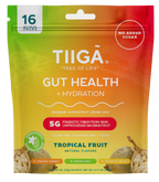 TIIGA Organic Baobab, Coconut Water & Prebiotic Fiber Electrolyte Supplement 16 Pack Bag Tropical Fruit
